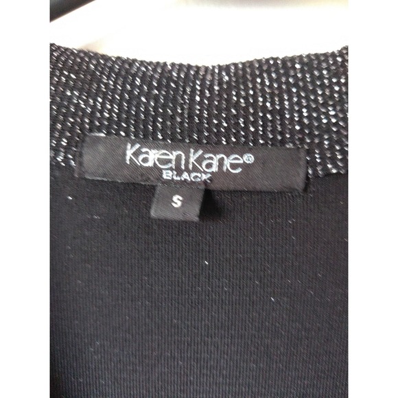 Karen Kane Women's Black Long-sleeve Button Down Blouse Sparkly Size Small - Picture 3 of 4